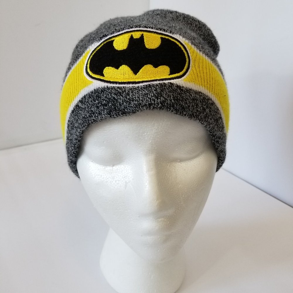 Batman Beanie Licensed Logo Yellow and Black Design
